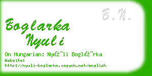 boglarka nyuli business card